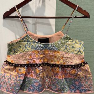 Cynthia Rowley Multicolor Patterned Crop Top